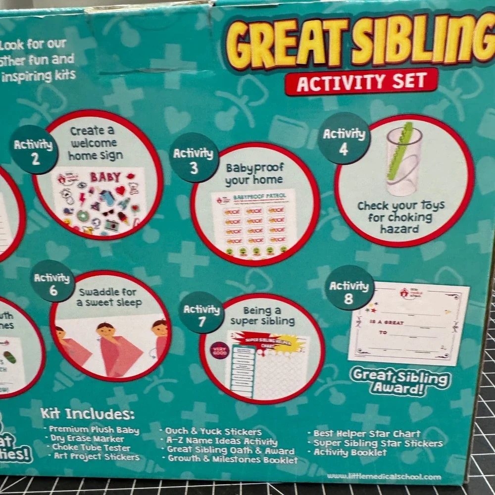 New Little Medical School Great Sibling Activity Set Plush Baby Doll Kit BBS03